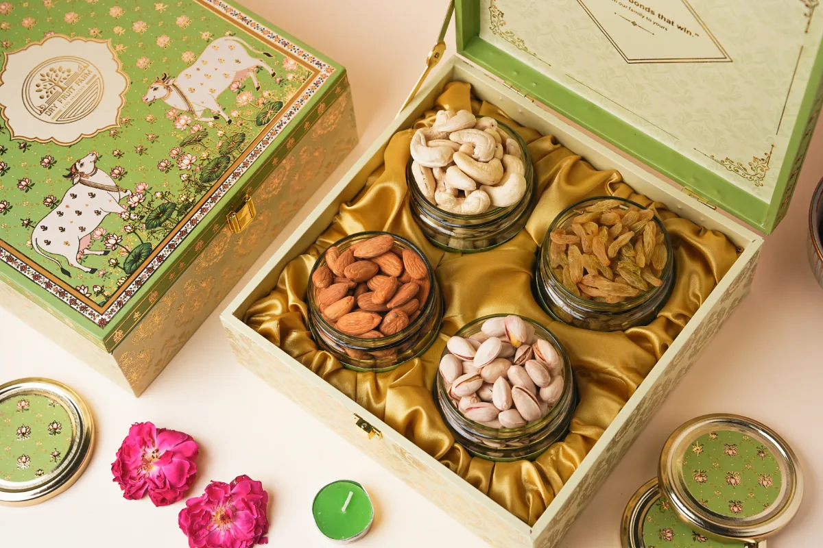 MDF 4-Jar Gift Box Traditional Green thumb 2