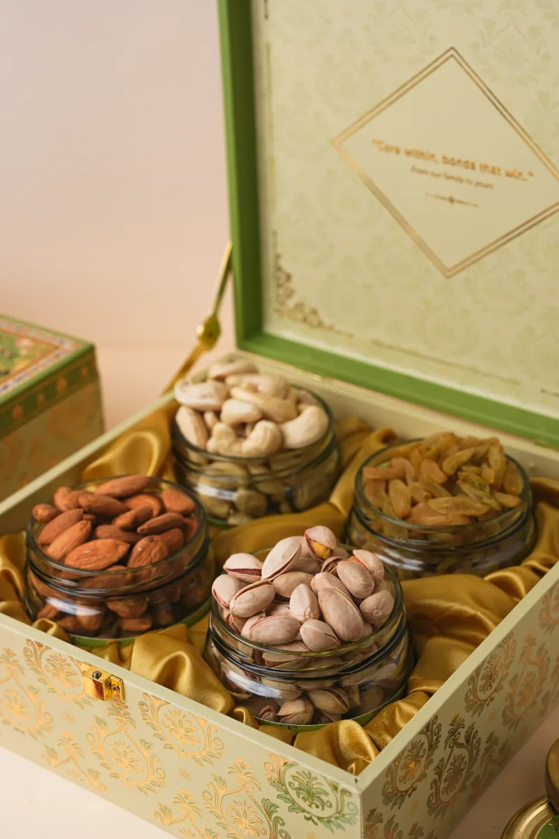 MDF 4-Jar Gift Box Traditional Green thumb 4