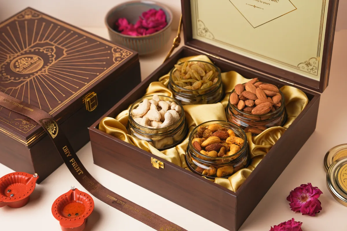 MDF 4-Jar Gift Box Wooden Heritage thumb 5