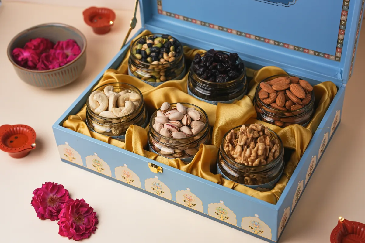 MDF 6-JAR Gift Box Blue thumb 3